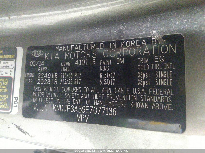 2014 KIA SOUL + - KNDJP3A59E7077136