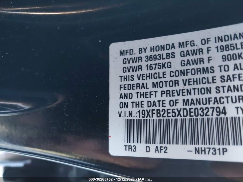2013 HONDA CIVIC LX - 19XFB2E5XDE032794