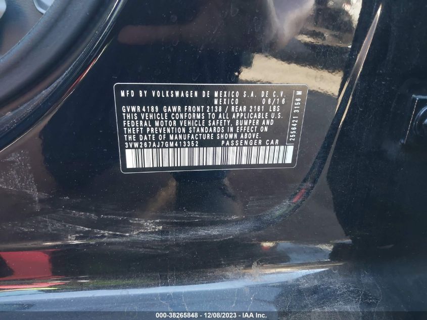 2016 VOLKSWAGEN JETTA 1.4T S - 3VW267AJ7GM413352