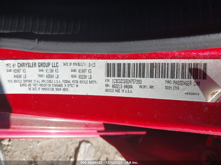2013 DODGE AVENGER SXT - 1C3CDZCG5DN757293