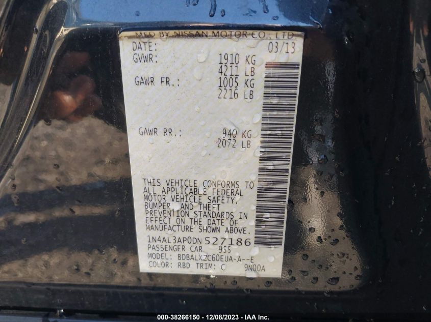 2013 NISSAN ALTIMA 2.5 SL - 1N4AL3AP0DN527186
