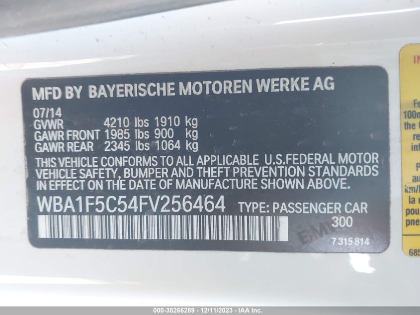 2015 BMW 228 I - WBA1F5T54FV256464