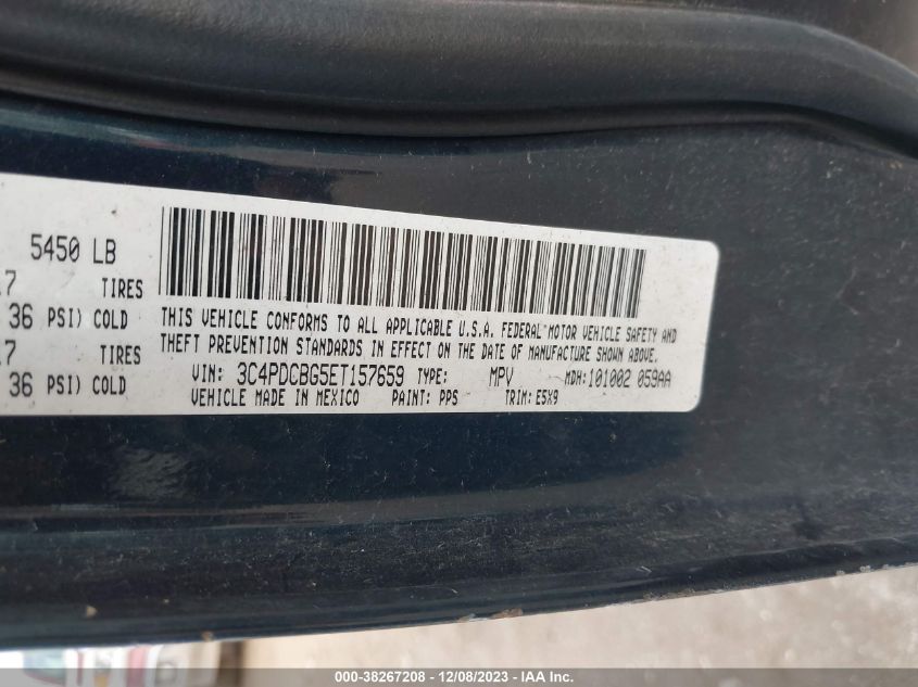 2014 DODGE JOURNEY SXT - 3C4PDCBG5ET157659