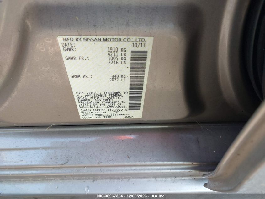 2014 NISSAN ALTIMA 2.5/S/SV/SL - 1N4AL3AP6EC160873