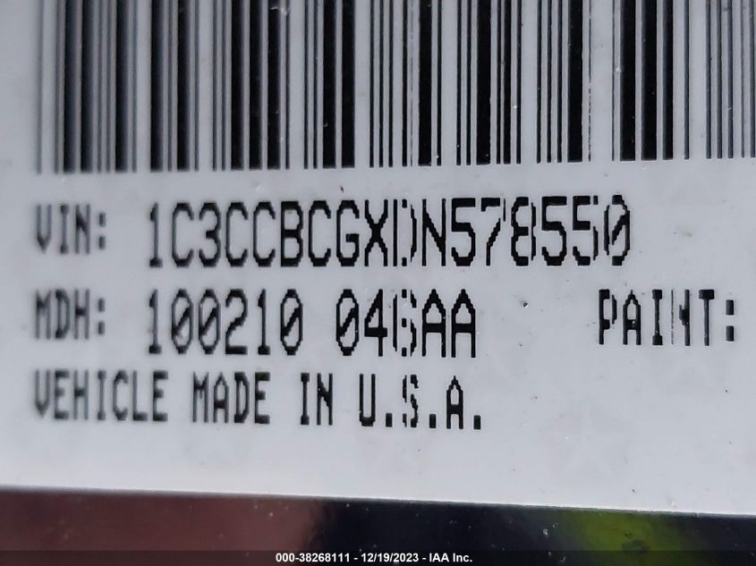 2013 CHRYSLER 200 LIMITED - 1C3CCBCGXDN578550