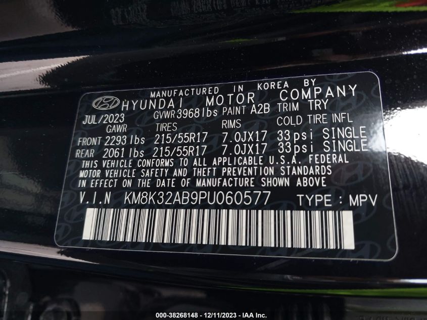 2023 HYUNDAI KONA SEL - KM8K32AB9PU060577