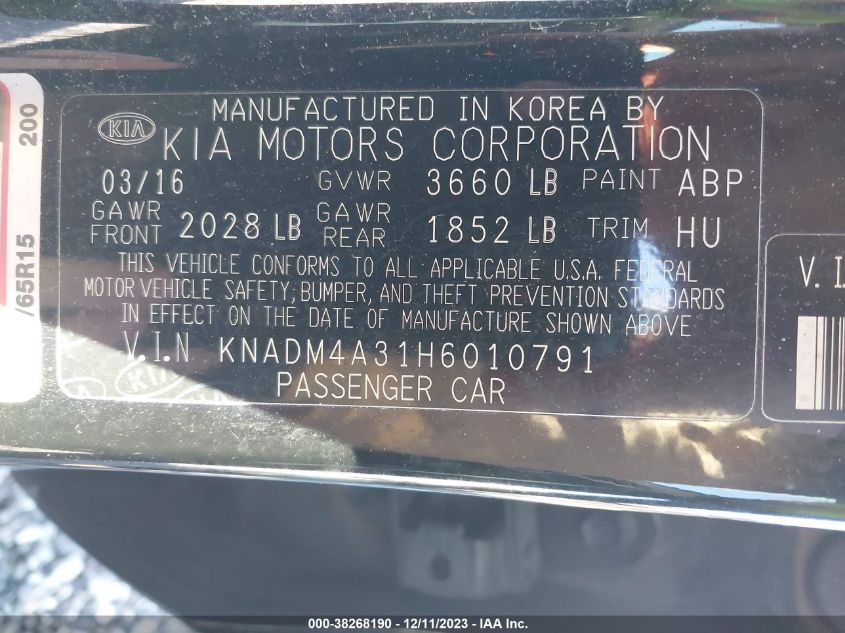 2017 KIA RIO LX - KNADM4A31H6010791
