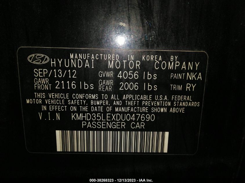 2013 HYUNDAI ELANTRA GT - KMHD35LEXDU047690