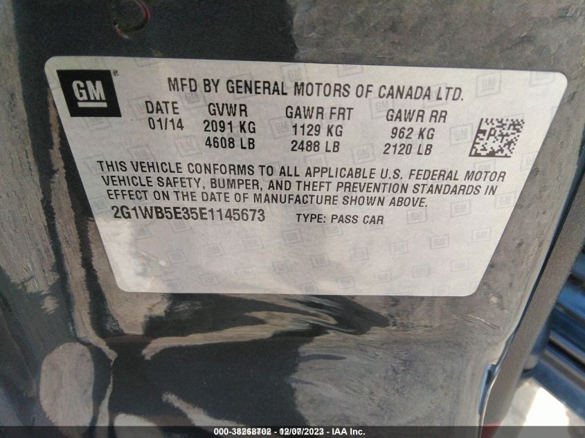 2014 CHEVROLET IMPALA LIMITED LT 2G1WB5E35E1145673
