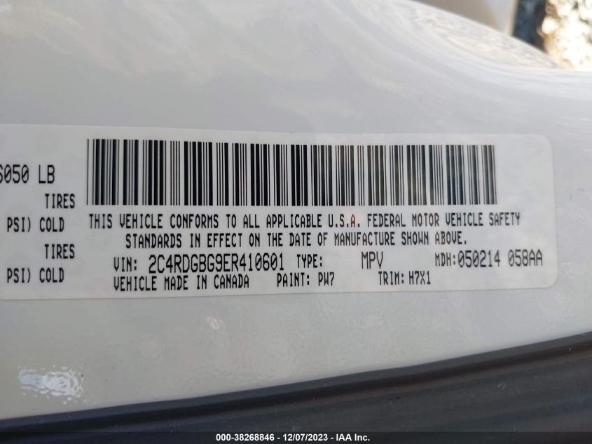 2014 DODGE GRAND CARAVAN SE - 2C4RDGBG9ER410601