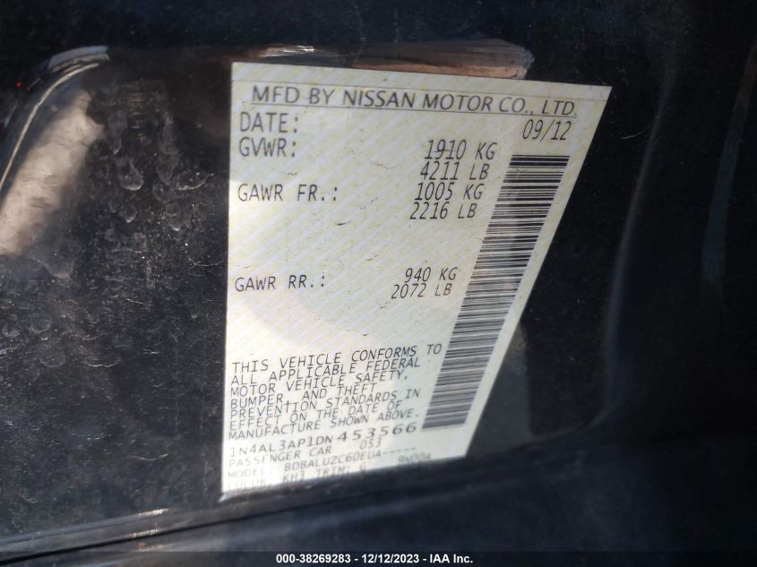 2013 NISSAN ALTIMA 2.5 SV - 1N4AL3AP1DN453566