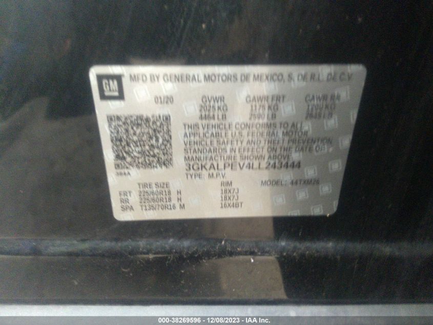 2020 GMC TERRAIN SLT - 3GKALPEV4LL243444