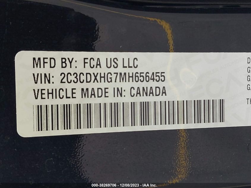 2021 DODGE CHARGER GT - 2C3CDXHG7MH656455