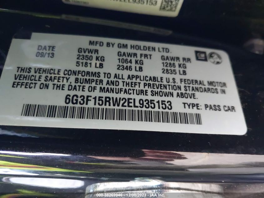 2014 CHEVROLET SS 6G3F15RW2EL935153