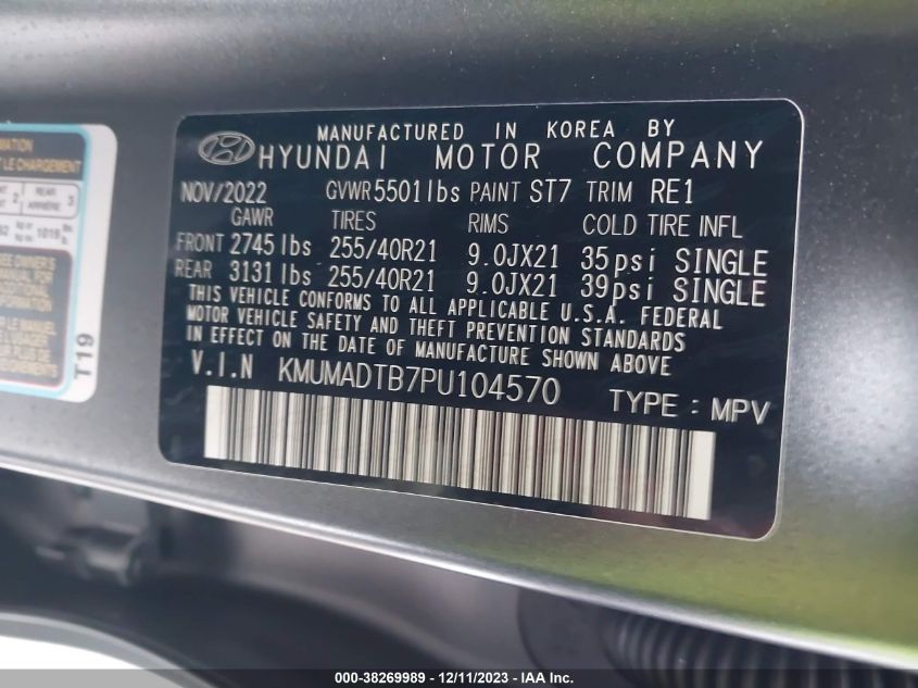 2023 GENESIS GV70 SELECT/ADVANCED - KMUMADTB7PU104570