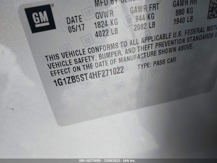 2017 CHEVROLET MALIBU LS - 1G1ZB5ST4HF271022