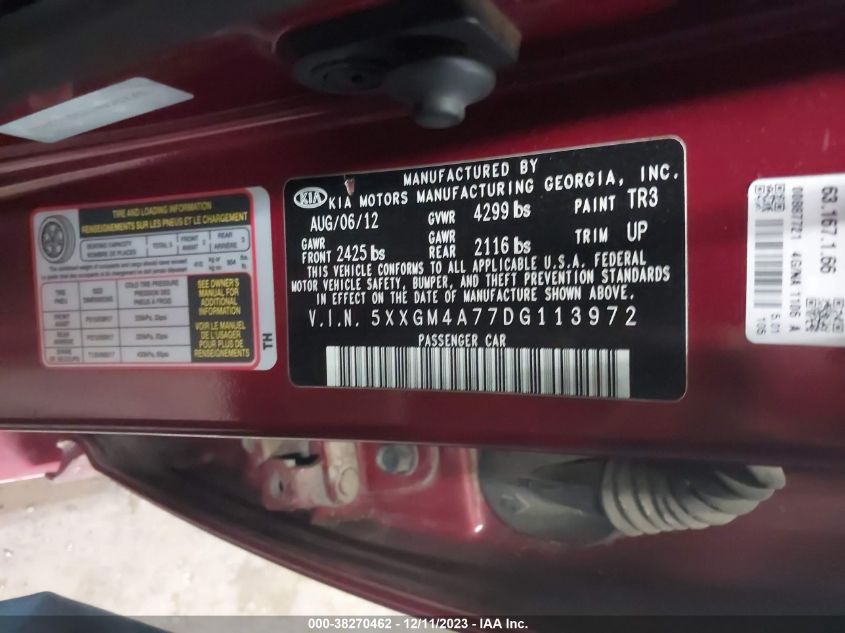 2013 KIA OPTIMA LX - 5XXGM4A77DG113972