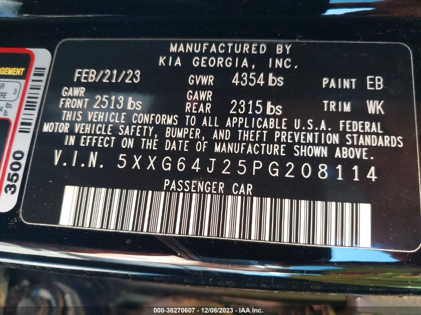 2023 KIA K5 GT LINE - 5XXG64J25PG208114