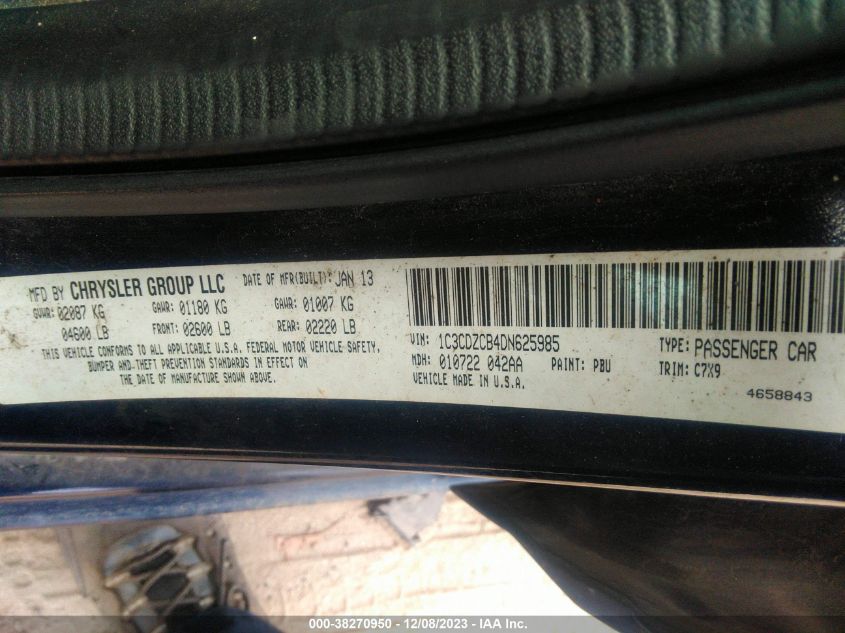 2013 DODGE AVENGER SXT - 1C3CDZCB4DN625985