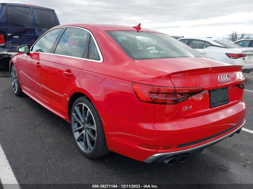2018 AUDI S4 3.0T PREMIUM PLUS - WAUB4AF4XJA003171