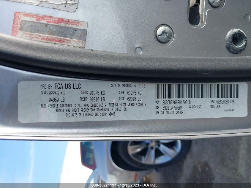 2016 DODGE CHALLENGER SXT - 2C3CDZAG0GH100918