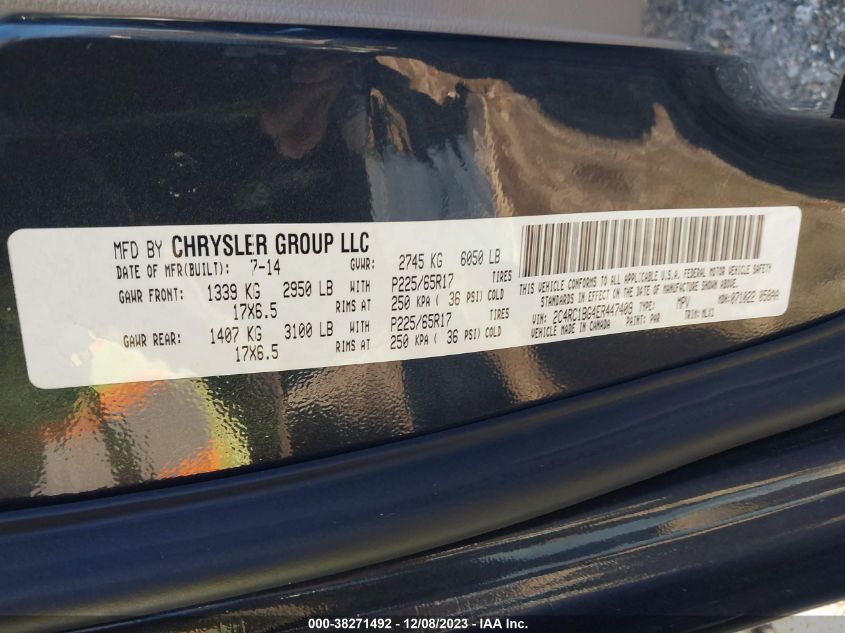 2014 CHRYSLER TOWN  COUNTRY TOURING - 2C4RC1BG4ER447409