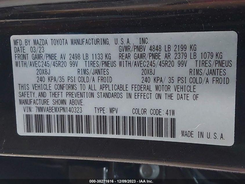 2023 MAZDA CX-50 2.5 S PREMIUM PLUS 7MMVABEMXPN140323