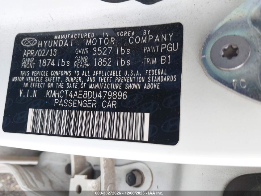 2013 HYUNDAI ACCENT GLS/GS - KMHCT4AE8DU479896