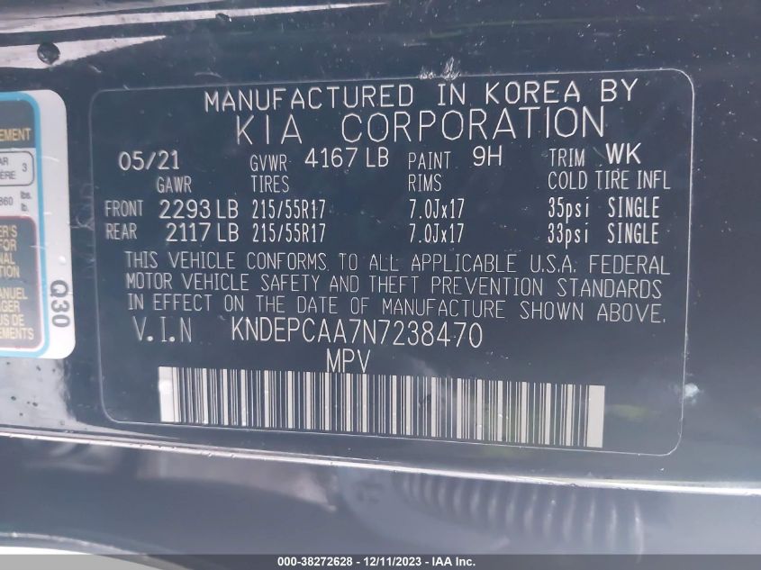 2022 KIA SELTOS LX - KNDEPCAA7N7238470