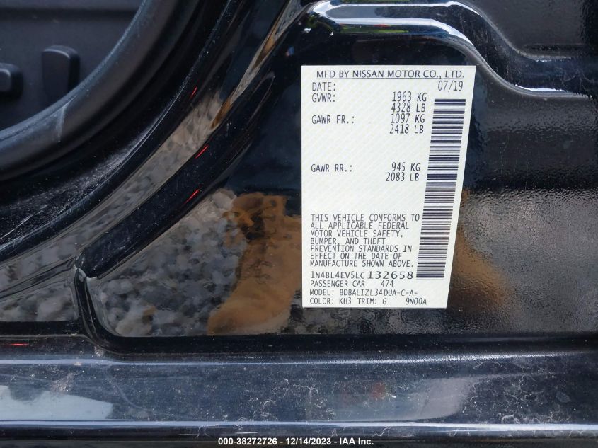 2020 NISSAN ALTIMA 2.5 SL - 1N4BL4EV5LC132658