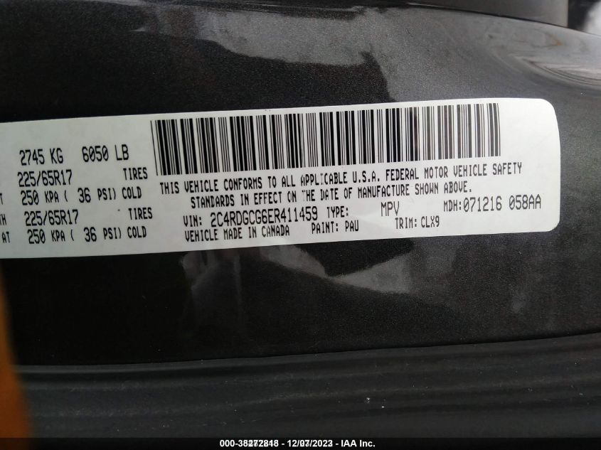 2014 DODGE GRAND CARAVAN SXT 30TH ANNIVERSARY - 2C4RDGCG6ER411459