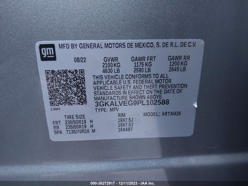 2023 GMC TERRAIN AWD SLT - 3GKALVEG9PL102588
