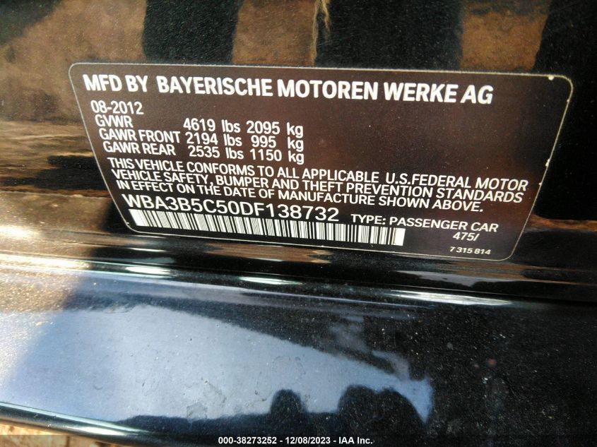 2013 BMW 328I XDRIVE - WBA3B5C50DF138732