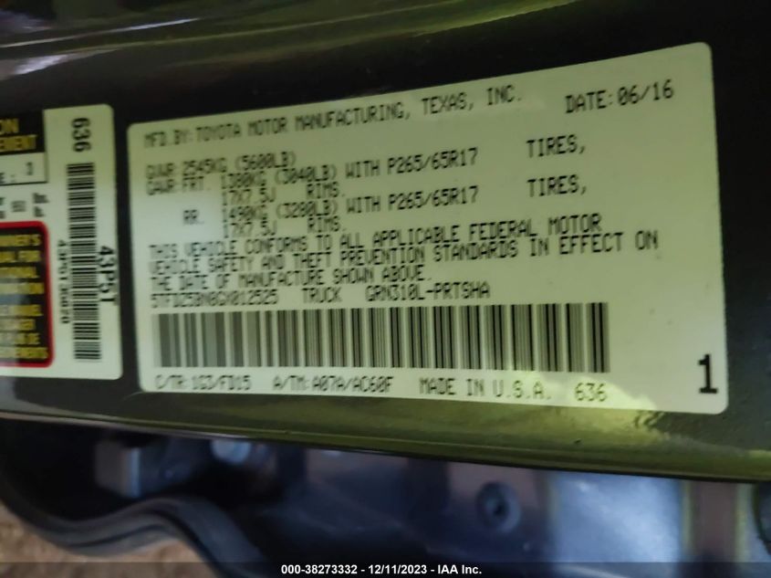 2016 TOYOTA TACOMA TRD SPORT - 5TFDZ5BN8GX012525
