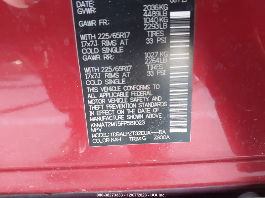 2015 NISSAN ROGUE S - KNMAT2MT5FP581023