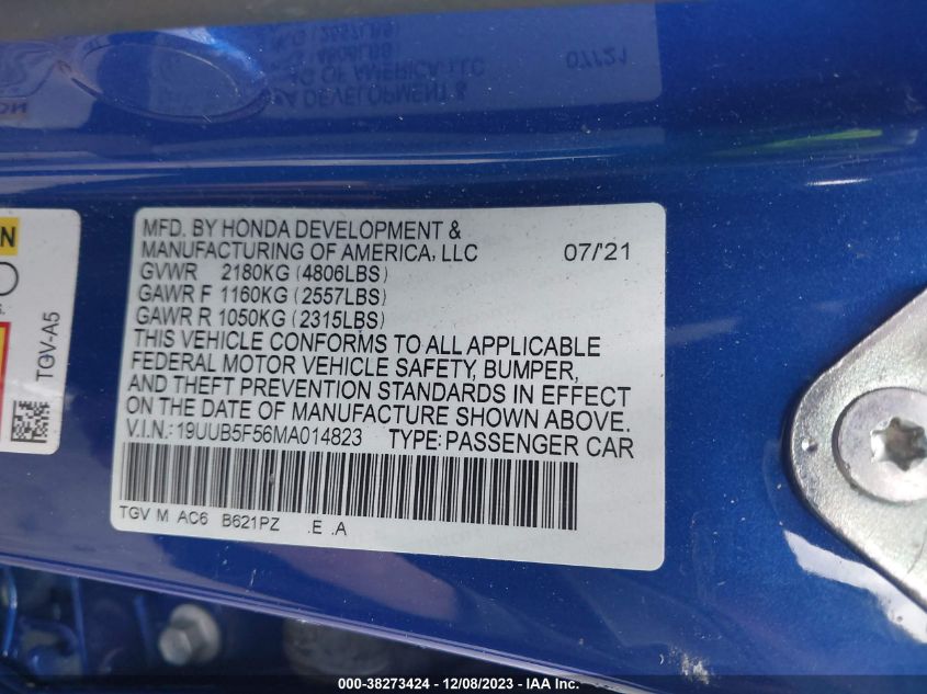 2021 ACURA TLX TECH A - 19UUB5F56MA014823