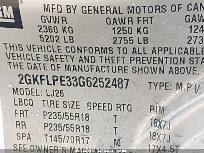 2016 GMC TERRAIN SLT - 2GKFLPE33G6252487