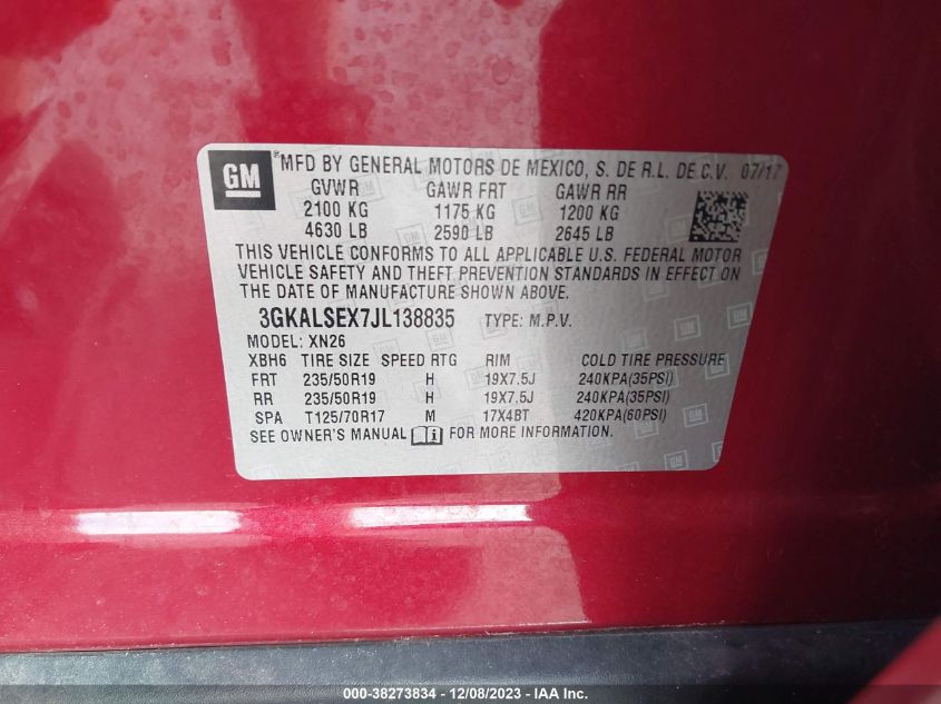 2018 GMC TERRAIN DENALI - 3GKALSEX7JL138835