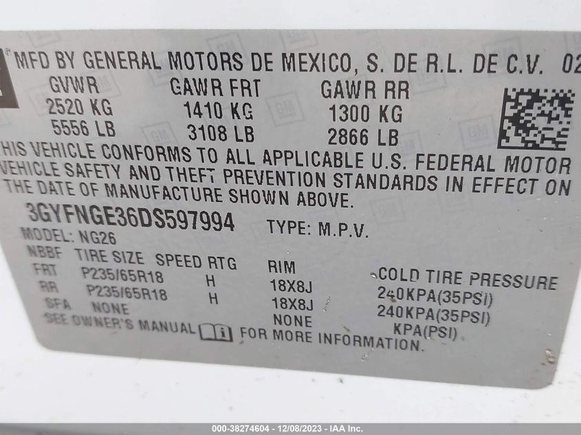 2013 CADILLAC SRX LUXURY COLLECTION - 3GYFNGE36DS597994