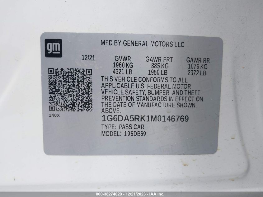 2021 CADILLAC CT4 LUXURY - 1G6DA5RK1M0146769