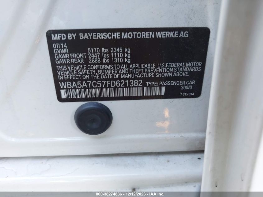 2015 BMW 528I XDRIVE - WBA5A7C57FD621382