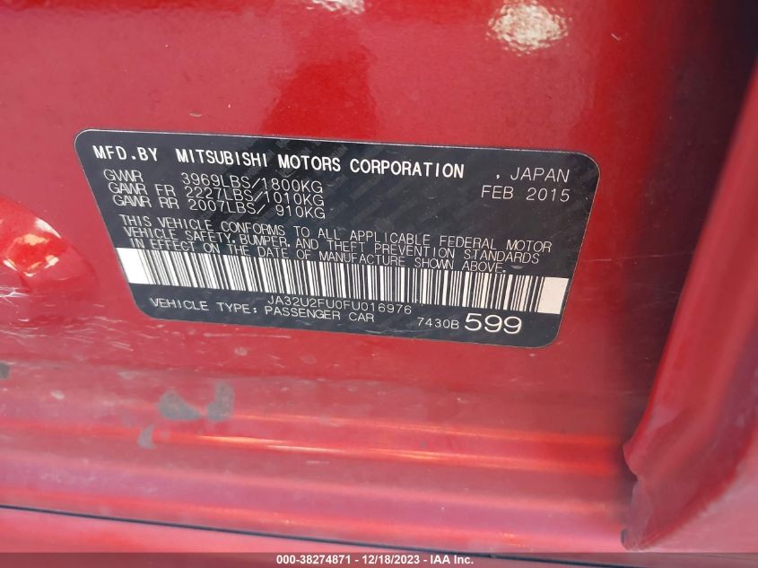2015 MITSUBISHI LANCER ES - JA32U2FU0FU016976