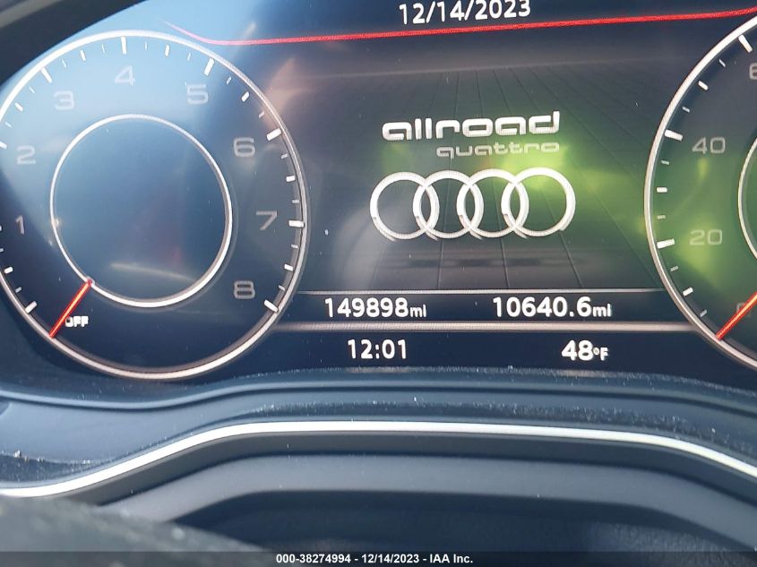 2017 AUDI A4 ALLROAD 2.0T PREMIUM WA18NAF42HA162989