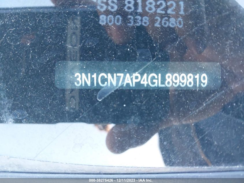 2016 NISSAN VERSA 1.6 SV - 3N1CN7AP4GL899819