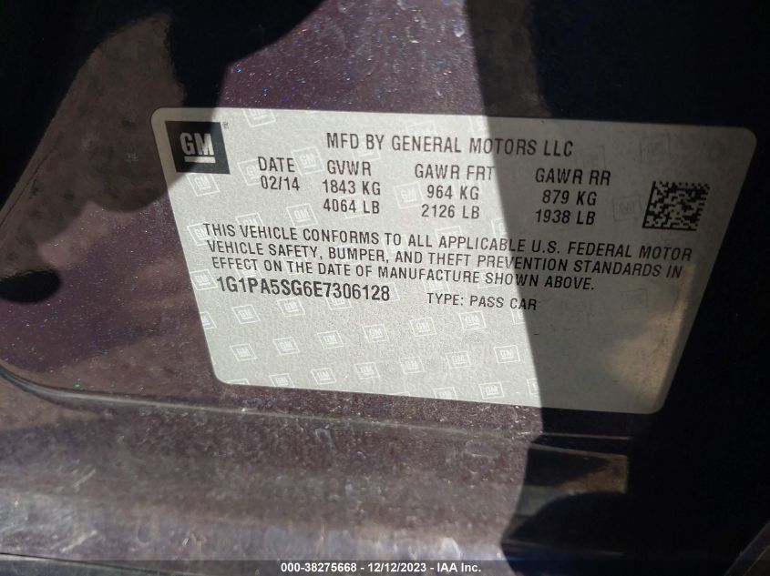 2014 CHEVROLET CRUZE LS - 1G1PA5SG6E7306128