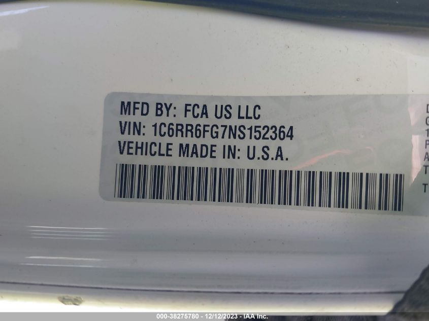 2022 RAM 1500 CLASSIC TRADESMAN - 1C6RR6FG7NS152364