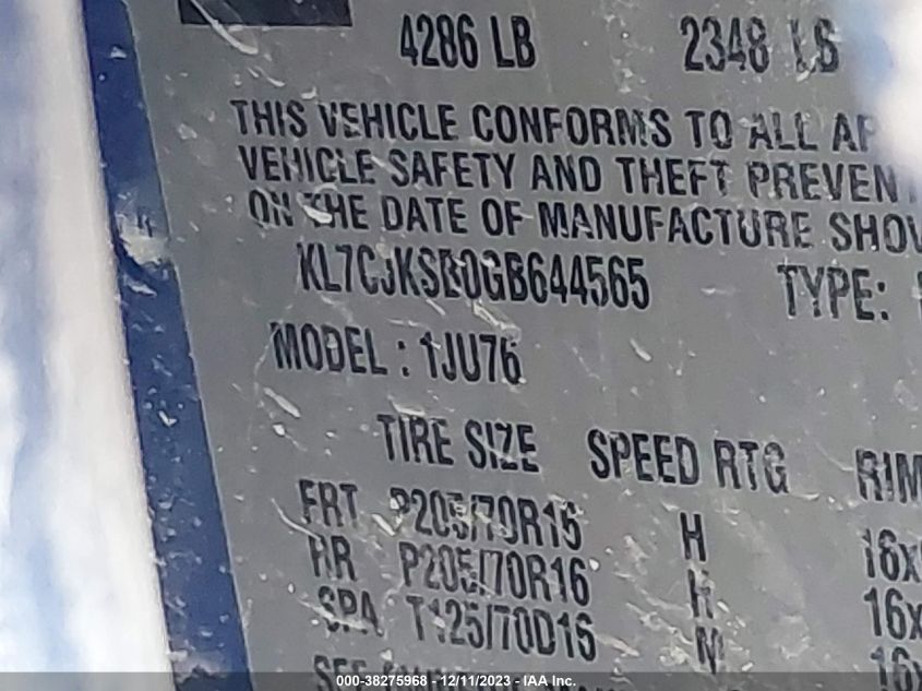 2016 CHEVROLET TRAX LS - KL7CJKSB0GB644565