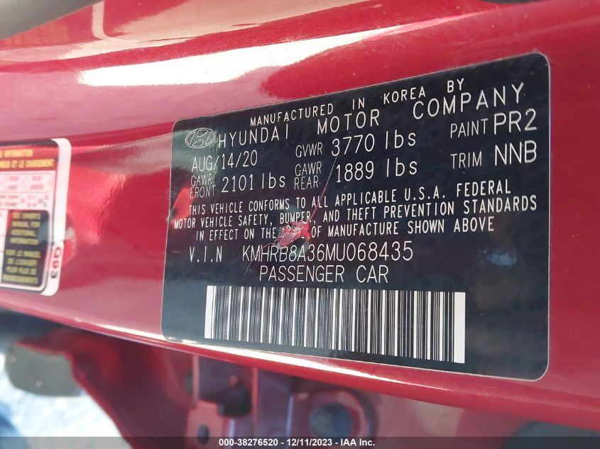 2021 HYUNDAI VENUE SE - KMHRB8A36MU068435