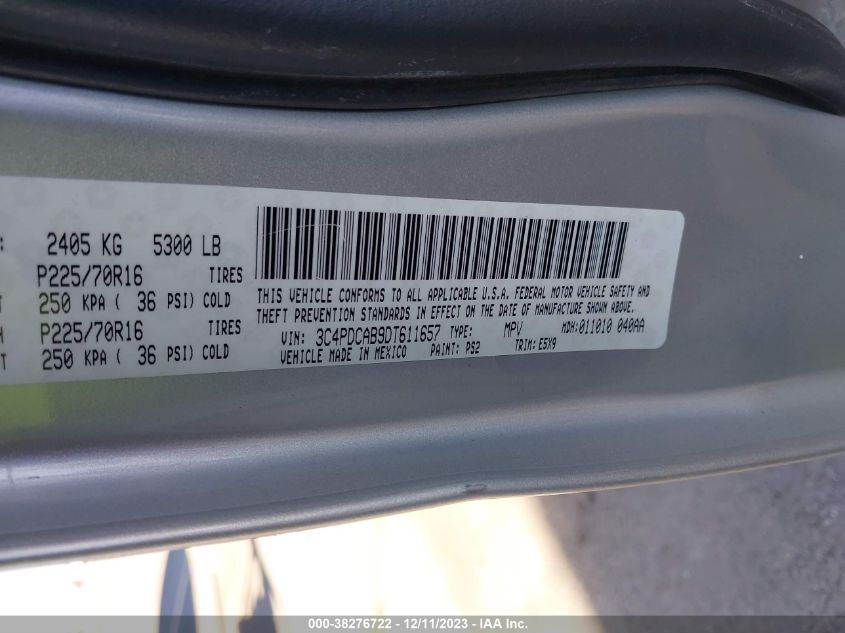 2013 DODGE JOURNEY SE - 03C4PDCAB9DT61165