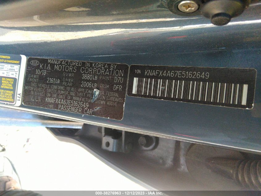 2014 KIA FORTE LX - KNAFX4A67E5162649